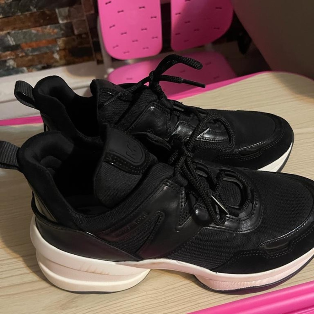 Michael Kors Olympia Canvas and Suede Trainer in size 10